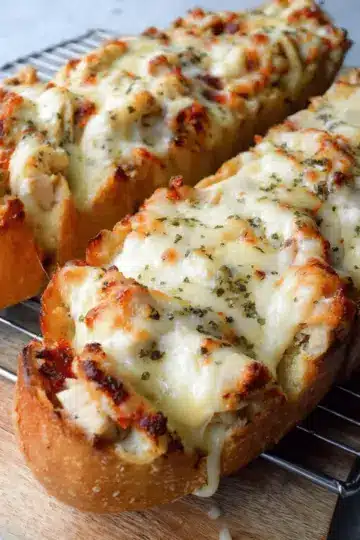 Cheesy Chicken Garlic Bread