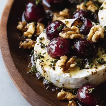 Marinated Goat Cheese with Roasted Grapes and Walnuts