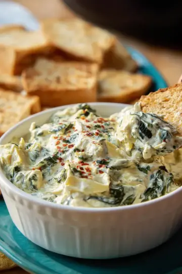 Slow Cooker Spinach Artichoke Dip