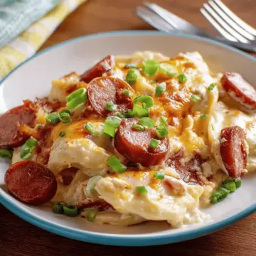 Crock Pot Pierogi and Kielbasa Casserole