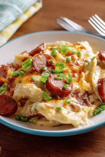 Crock Pot Pierogi and Kielbasa Casserole