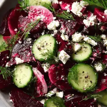 Beet Salad with Feta, Cucumbers, and Dill