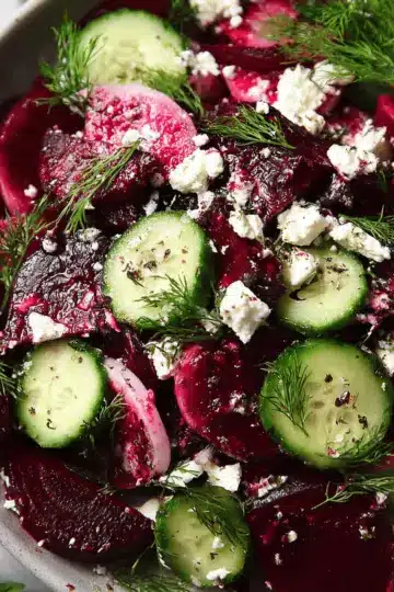 Beet Salad with Feta, Cucumbers, and Dill