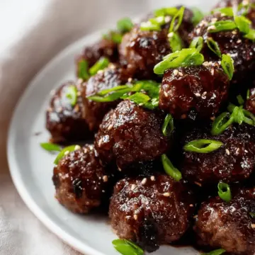Sticky Mongolian Beef Meatballs