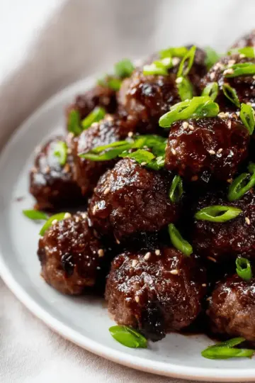 Sticky Mongolian Beef Meatballs