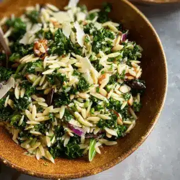 Orzo Kale Salad with Lemon Vinaigrette
