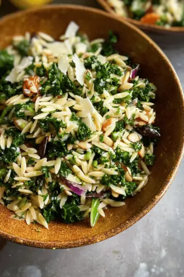 Orzo Kale Salad with Lemon Vinaigrette