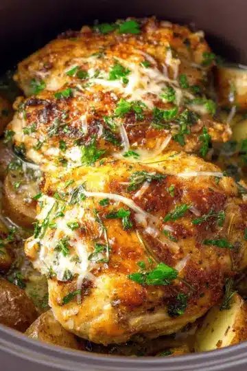 Slow Cooker Garlic Parmesan Chicken