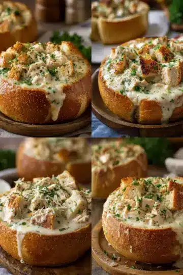 Irresistible Chicken Alfredo Garlic Bread Bowls