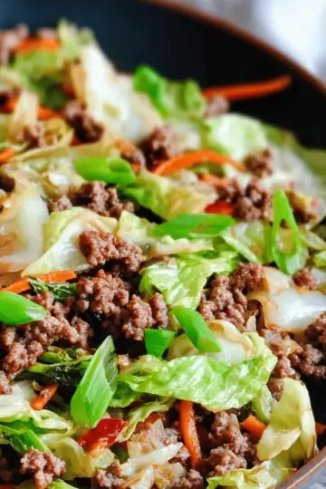 Keto Mongolian Ground Beef and Cabbage