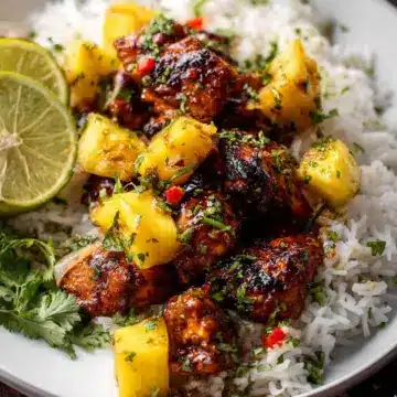 30 Minute Pineapple Chicken with Coconut Rice.