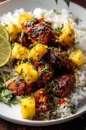 30 Minute Pineapple Chicken with Coconut Rice.