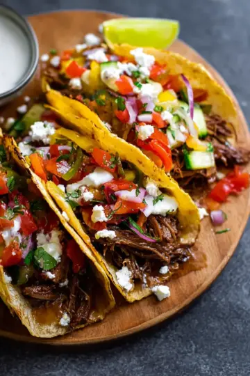 Honey Garlic Shredded Beef Tacos