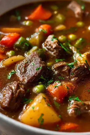 Vegetable Beef Soup (Fall apart beef!)