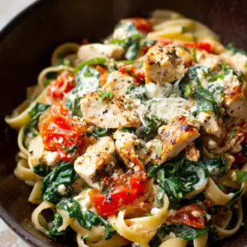Chicken Feta Spinach Pasta