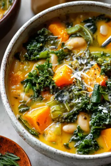 Butternut Squash, Kale and White Bean Soup