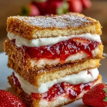 Fried Strawberry Cheesecake Sandwiches
