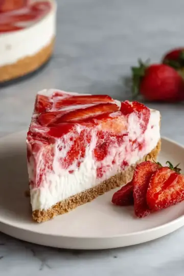 No Bake Strawberry Cheesecake