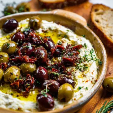 Whipped Feta Dip With Roasted Olives