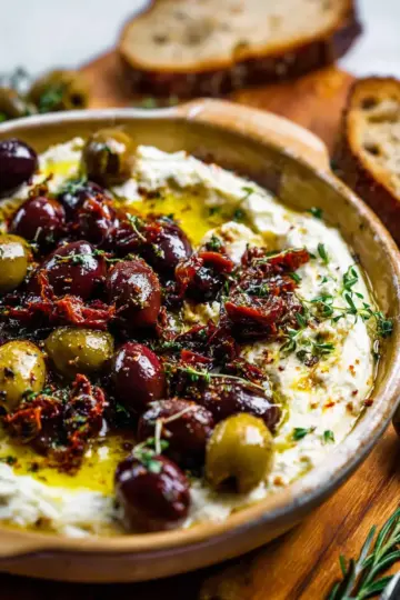 Whipped Feta Dip With Roasted Olives