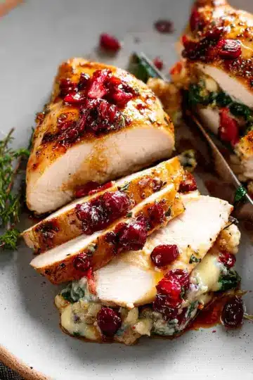 Cranberry Brie Stuffed Chicken Breasts