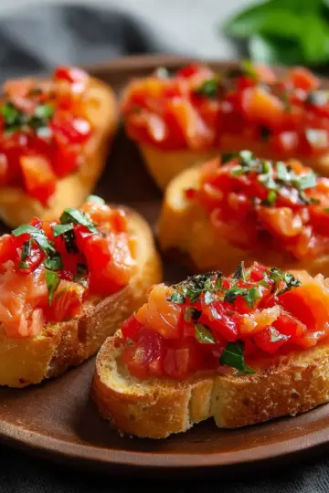 Smoked salmon bruschetta