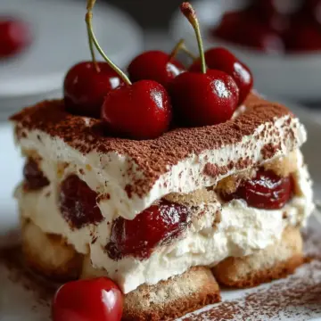 Easy Homemade Cherry Amaretto Tiramisu