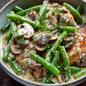 Creamy Green Beans and Mushrooms