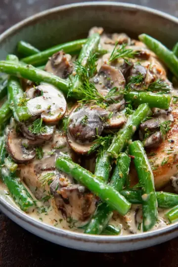 Creamy Green Beans and Mushrooms