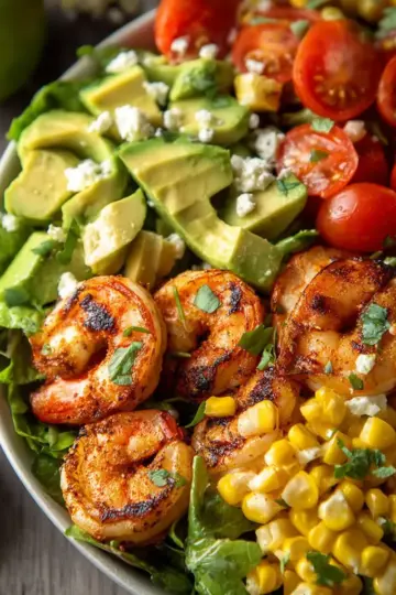 Grilled Shrimp, Avocado, and Corn Salad Recipe