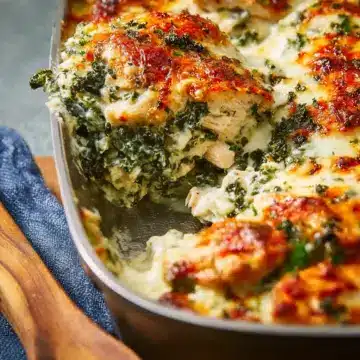 Cheesy Chicken Spinach Bake