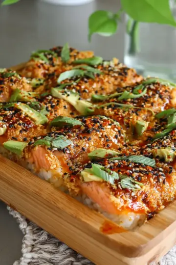 Spicy Salmon Sushi Bake