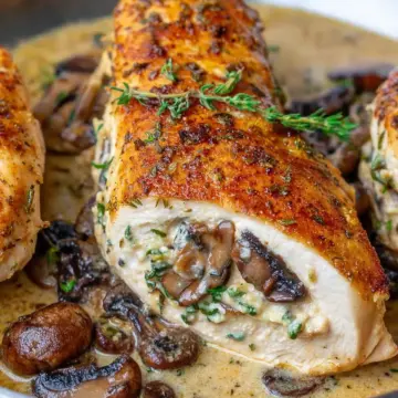 Mushroom Stuffed Chicken Breast