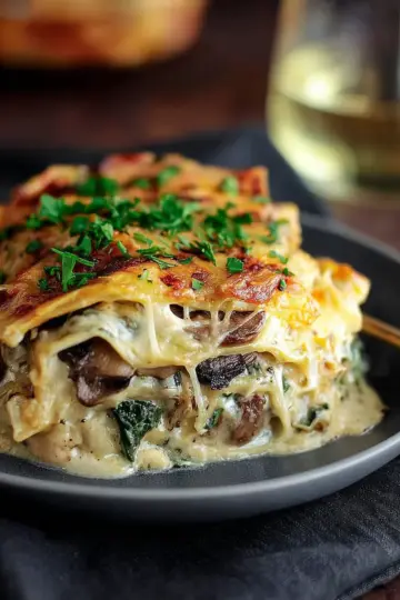 Mushroom Spinach Lasagna