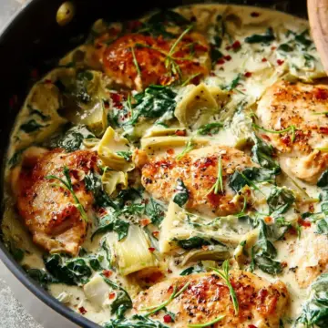 Spinach and Artichoke Chicken Skillet