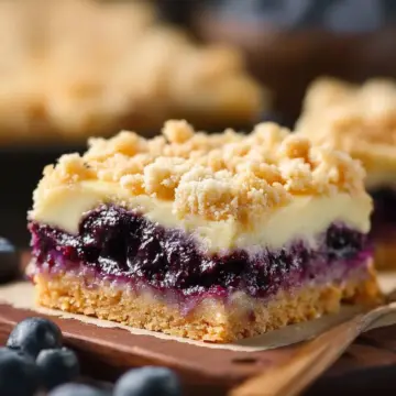 Blueberry Cream Cheese Crumb Bars
