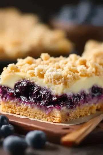 Blueberry Cream Cheese Crumb Bars