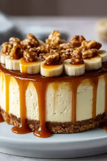 Banana Caramel Nut Cheesecake