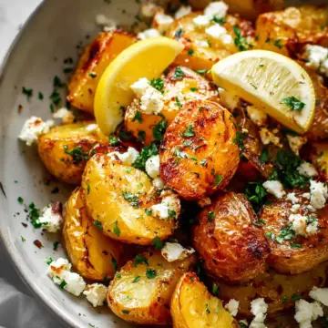 Easy Greek Roast Potatoes With Lemon And Feta