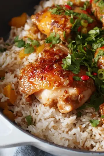 Sticky Coconut Chicken and Rice