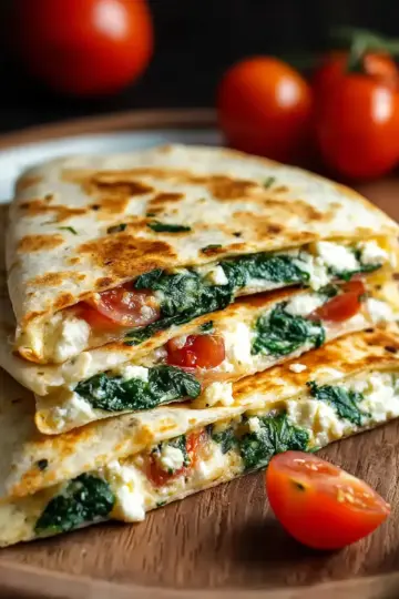 Spinach and Feta Quesadillas (Quick & Healthy)