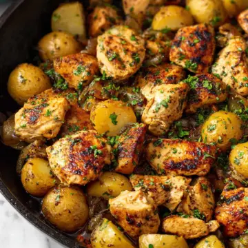 Garlic Butter Chicken and Potato Skillet