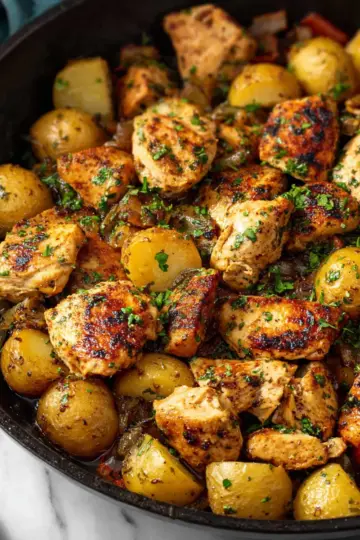 Garlic Butter Chicken and Potato Skillet