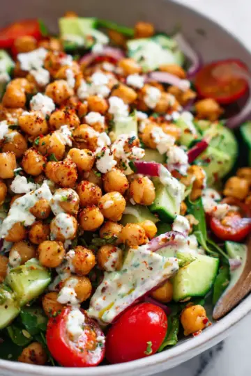 Crispy Chili Lime Chickpea Salad