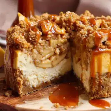 Caramel Apple Crumble Cheesecake