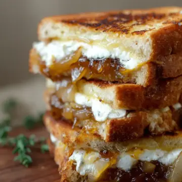 Honey Roasted Pear, Chevre and Caramelized Onion Grilled Cheese