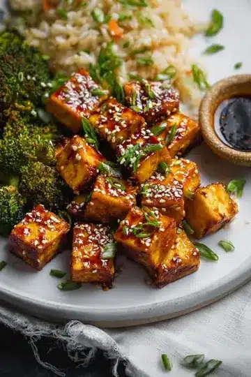Easy Honey Garlic Tofu With Soy & Sesame